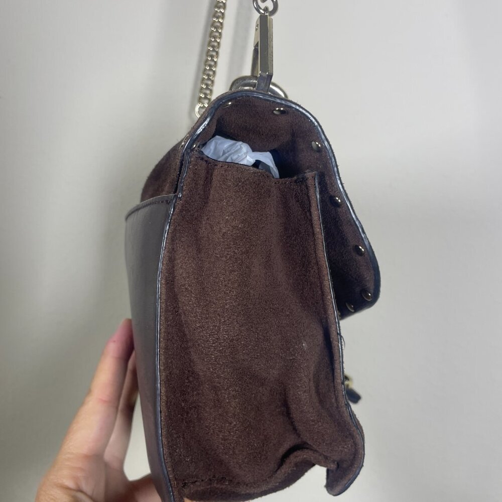 Rebecca Minkoff Women's Suede Leather Crossbody Square Bag Purse Travel! - Picture 4 of 9